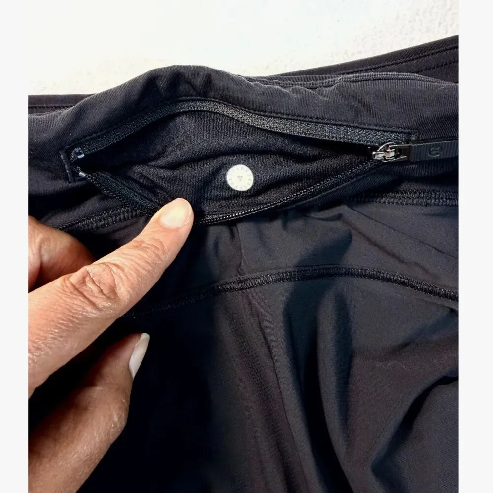 Lululemon Women’s Size 4 Black Running Skort Built-In Shorts Pockets